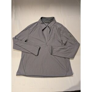 Arc Teryx Men's 2XL Grey Waffle Knit 1/4 Zip Long Sleeve Pullover Sweater